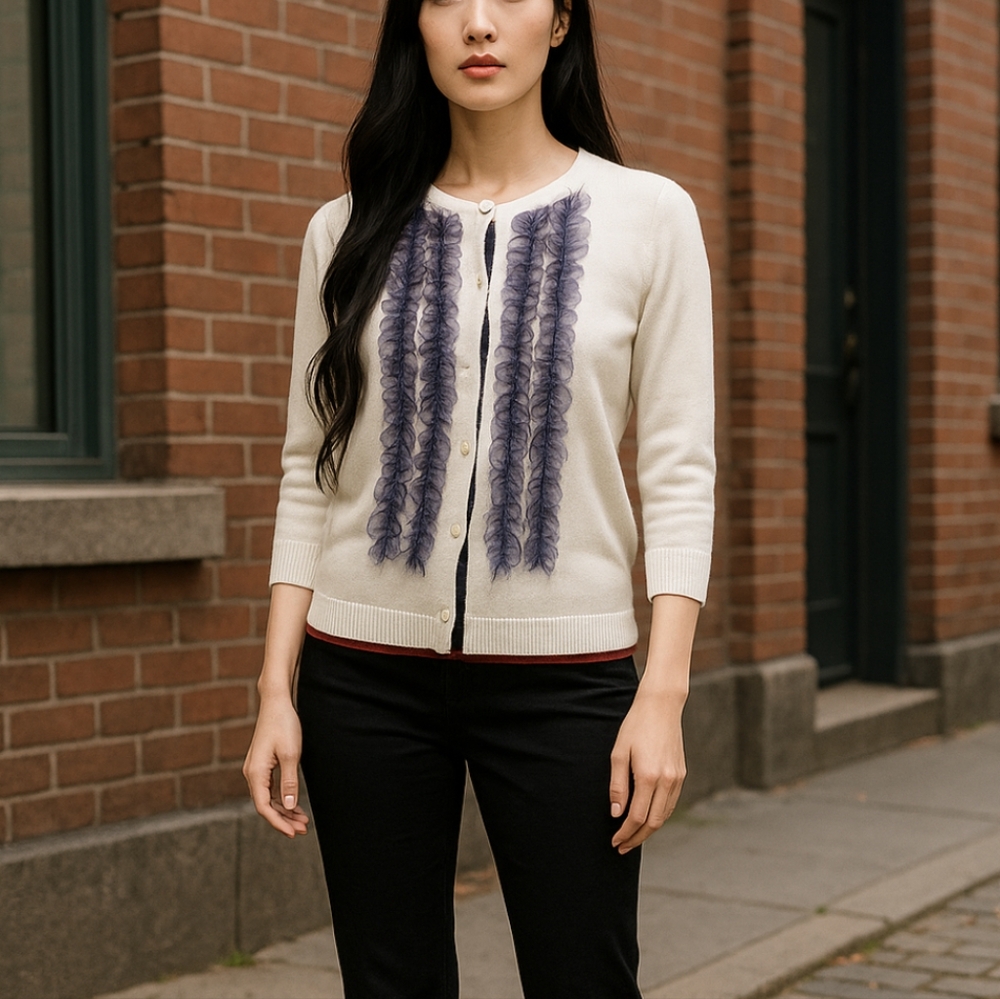 Pins & Needles Ruffle Cardigan Sweater